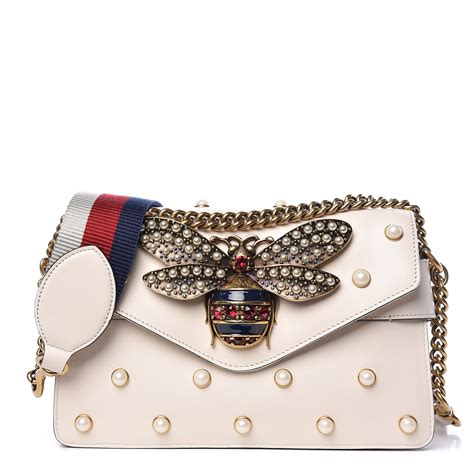 gucci bee studded|white gucci bag.